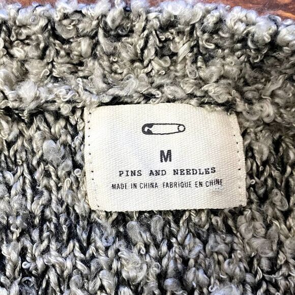 Anthropologie Sweater Pins & Needles Nubby Knit V Neck Sweater in Grays Size M - Picture 7 of 8